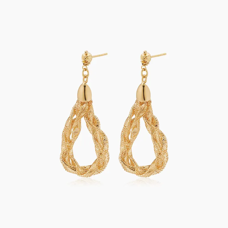 Mesh Glamour Drop Earrings sold by Oradina