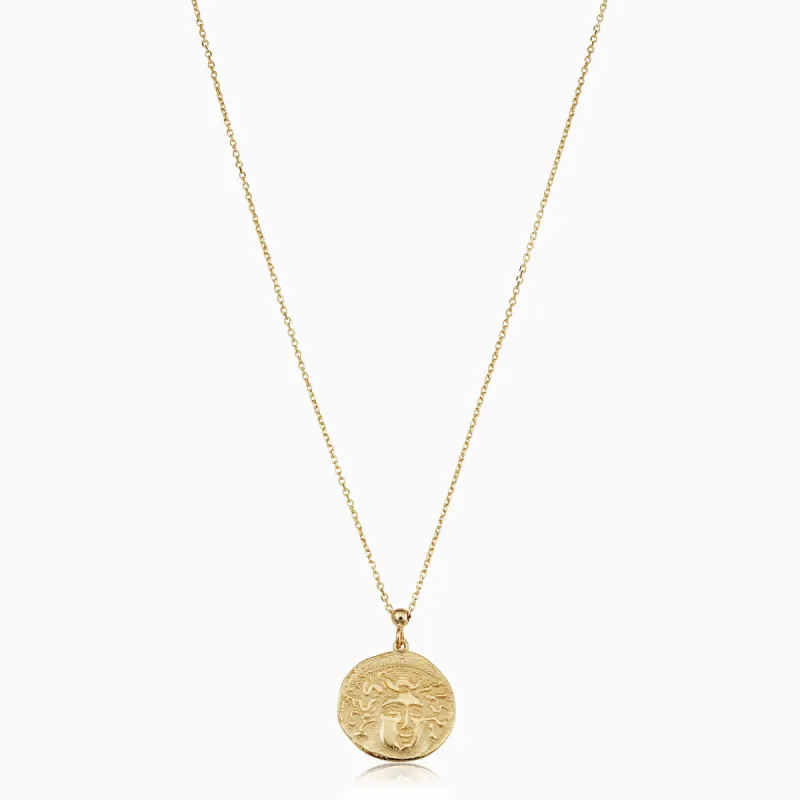 Greek Medusa Medallion Necklace sold by Oradina