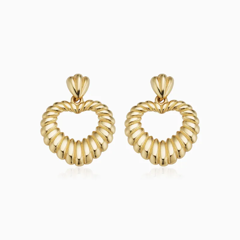 Retro Heart Drop Earrings sold by Oradina