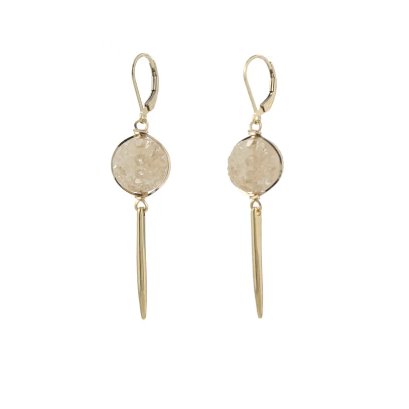Short Druzy Spike Earrings made by Peggy Li Creations