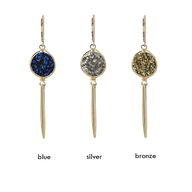 Short Druzy Spike Earrings sold by Peggy Li Creations product image thumbnail 4