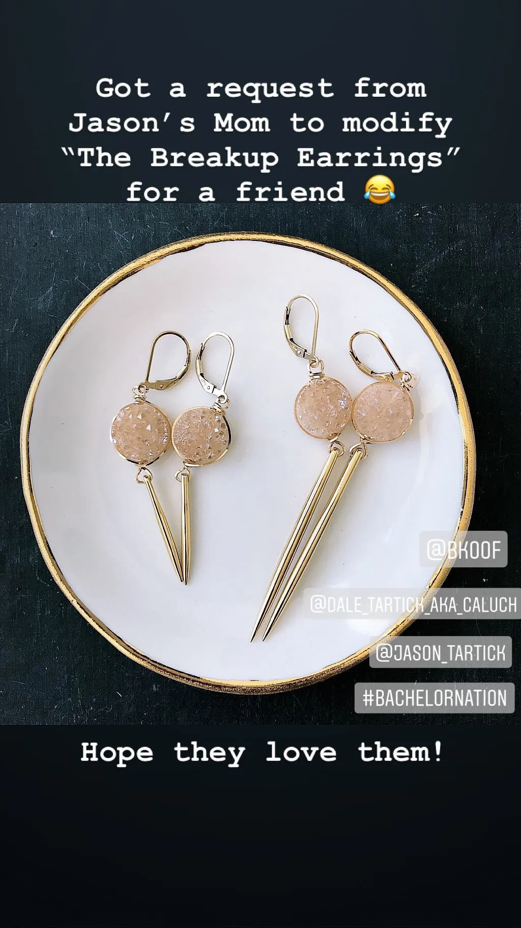 Short Druzy Spike Earrings sold by Peggy Li Creations product image thumbnail 2