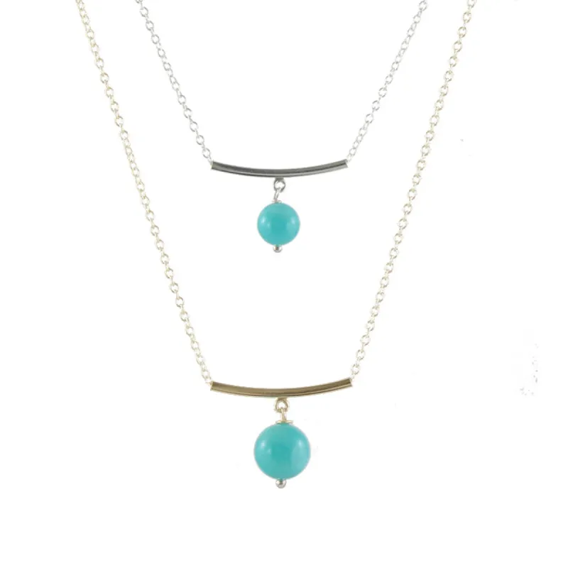 Amazonite Bar and Gem Necklace sold by Peggy Li Creations
