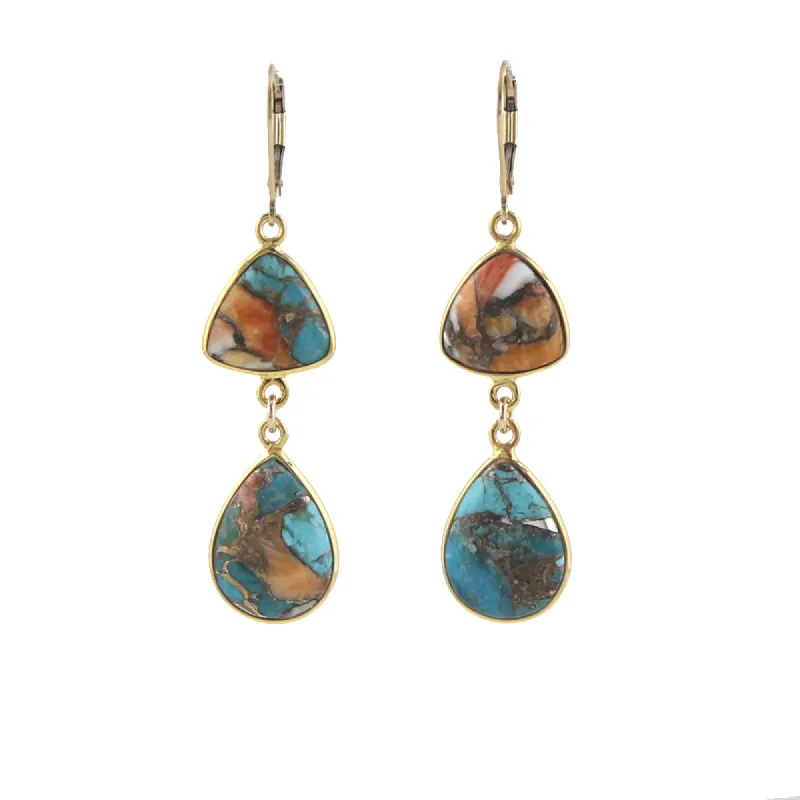 Copper Oyster Turquoise Earrings sold by Peggy Li Creations