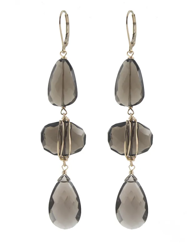 Bold Smoky Quartz Earrings sold by Peggy Li Creations