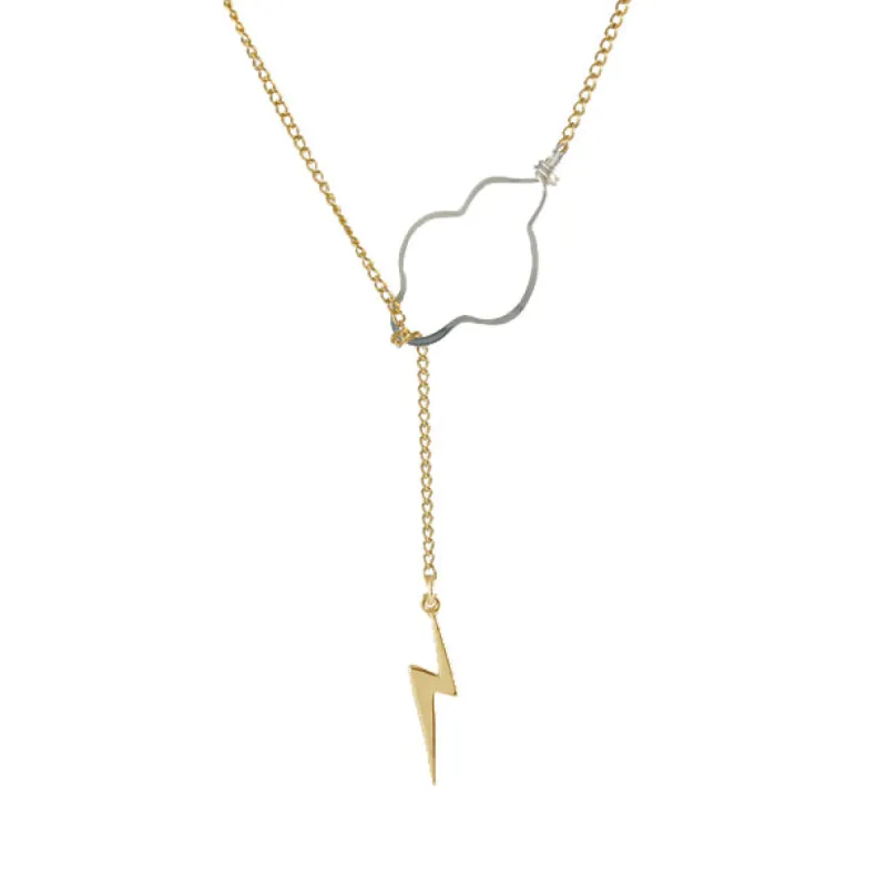 Weather the Storm Necklace - Gold Bolt sold by Peggy Li Creations