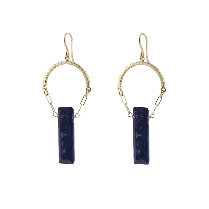 Blue Lapis Arch Earrings sold by Peggy Li Creations