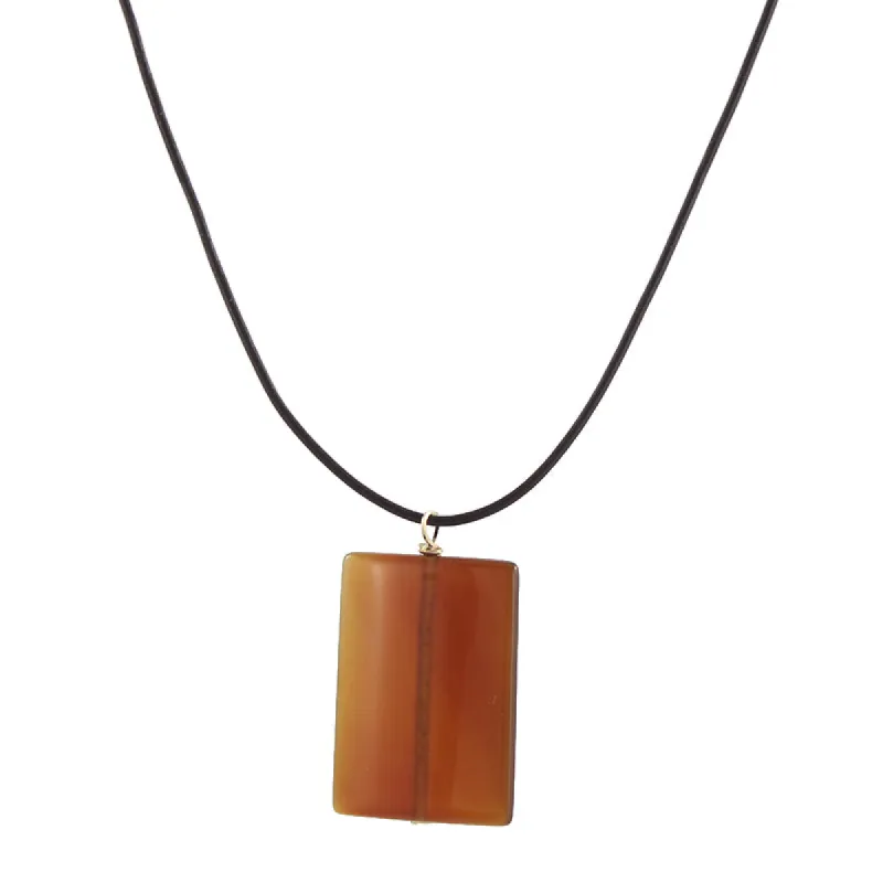 Carnelian Rectangle Necklace sold by Peggy Li Creations