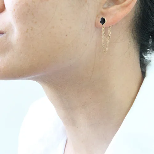 Draped Black Spinel Earrings sold by Peggy Li Creations product image thumbnail 3