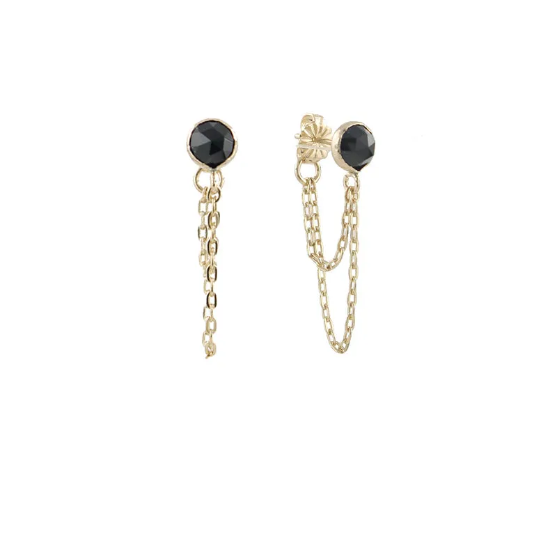 Draped Black Spinel Earrings sold by Peggy Li Creations