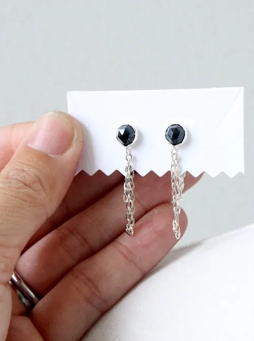 Draped Black Spinel Earrings sold by Peggy Li Creations product image thumbnail 2