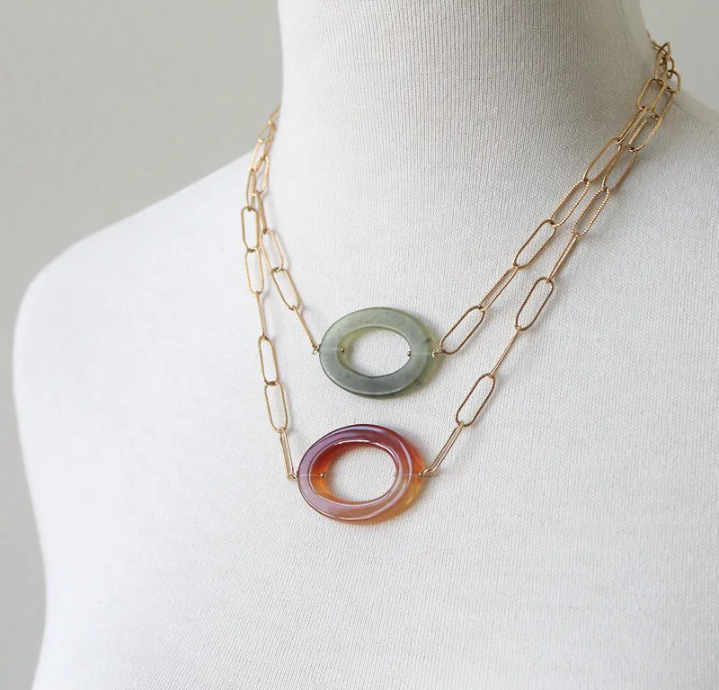 Oval Gemstone Necklace sold by Peggy Li Creations product image thumbnail 3