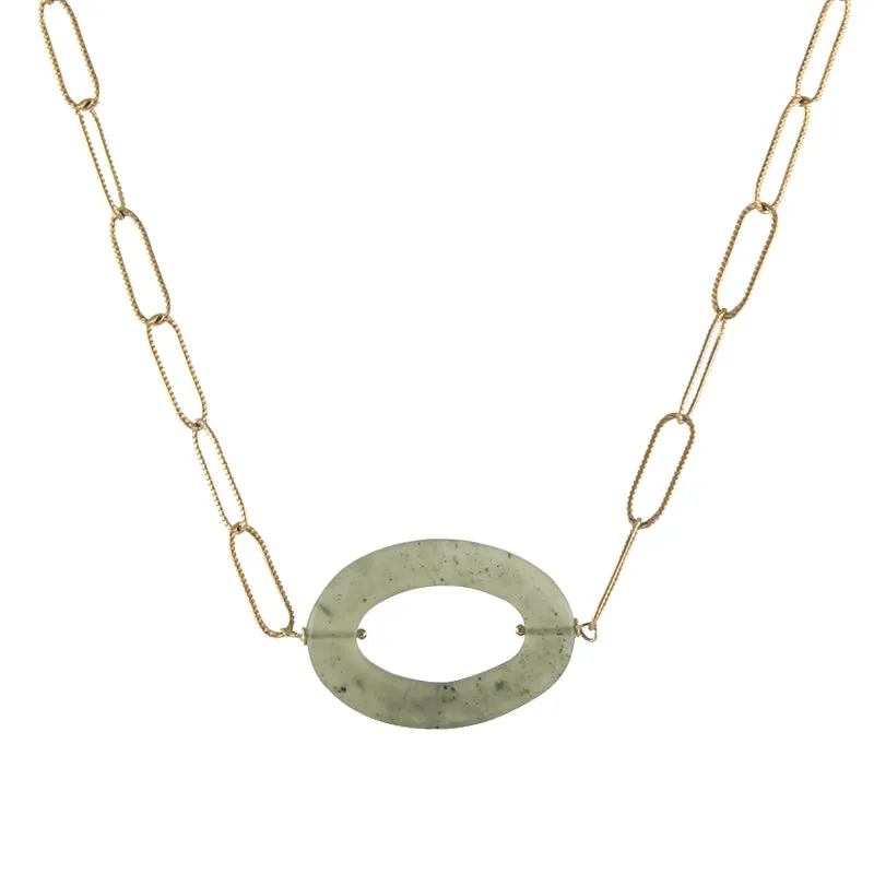 Oval Gemstone Necklace sold by Peggy Li Creations