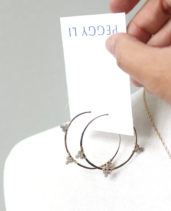 Gemmed Hoop Earrings sold by Peggy Li Creations product image thumbnail 2