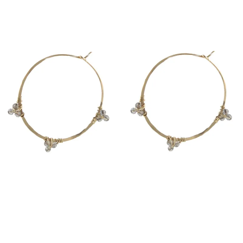 Gemmed Hoop Earrings sold by Peggy Li Creations
