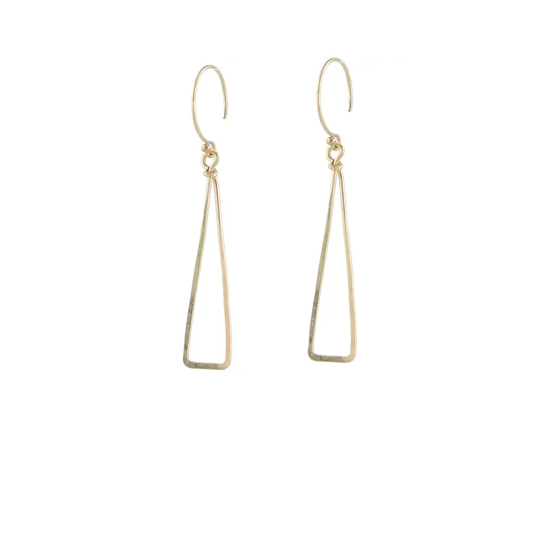 Skinny Triangle Earrings sold by Peggy Li Creations