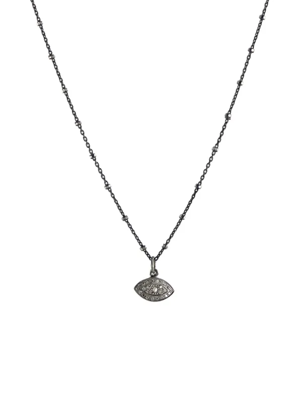 Silver Diamond Evil Eye Necklace sold by Peggy Li Creations