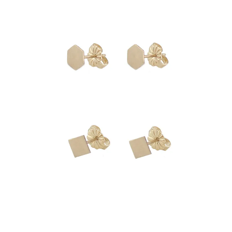 Flat Shape Stud Earrings sold by Peggy Li Creations