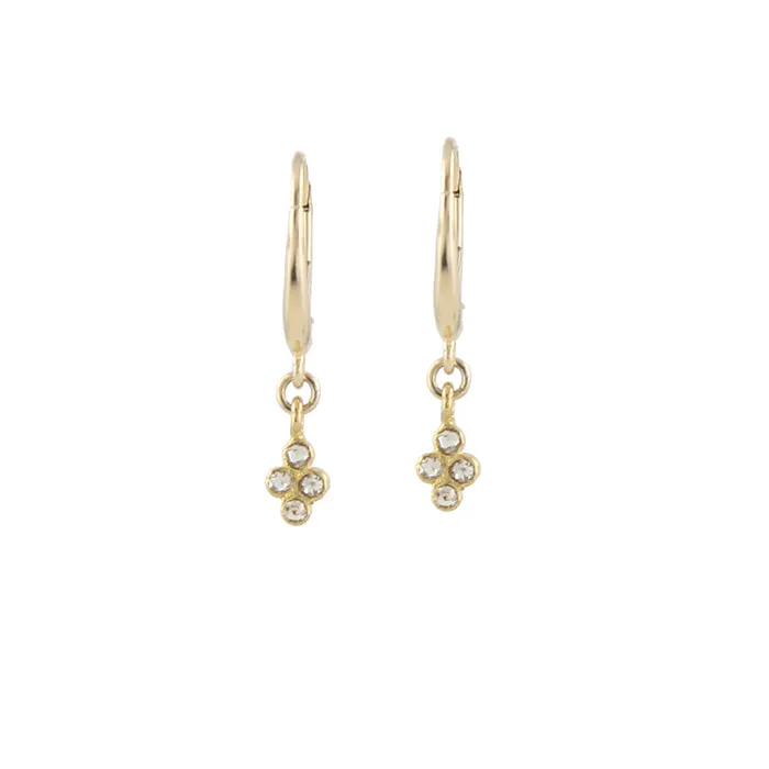 Diamond Clover Earrings sold by Peggy Li Creations