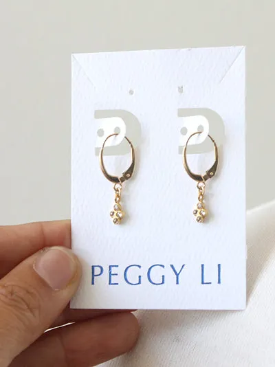 Diamond Clover Earrings sold by Peggy Li Creations product image thumbnail 2