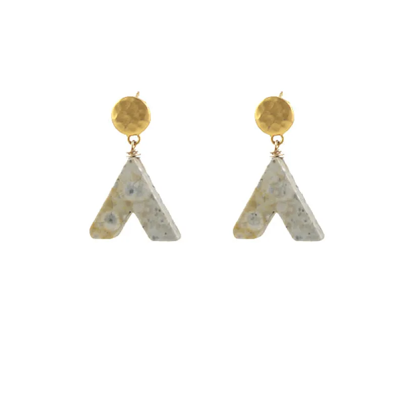 Chevron Stone Earrings sold by Peggy Li Creations
