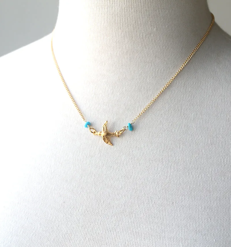 Bitty Bird Charm Necklace sold by Peggy Li Creations product image thumbnail 2