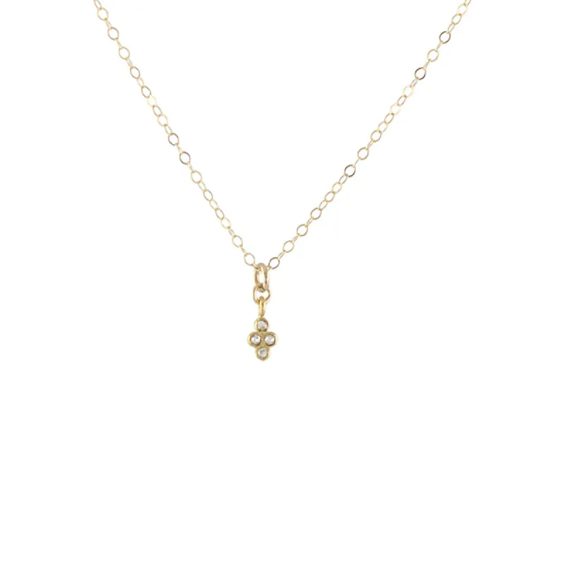 Diamond Clover Necklace sold by Peggy Li Creations