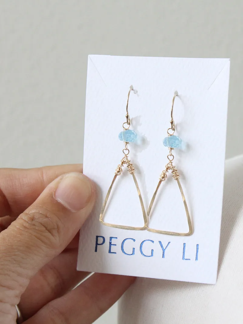 Aqua Triangle Earrings sold by Peggy Li Creations product image thumbnail 2