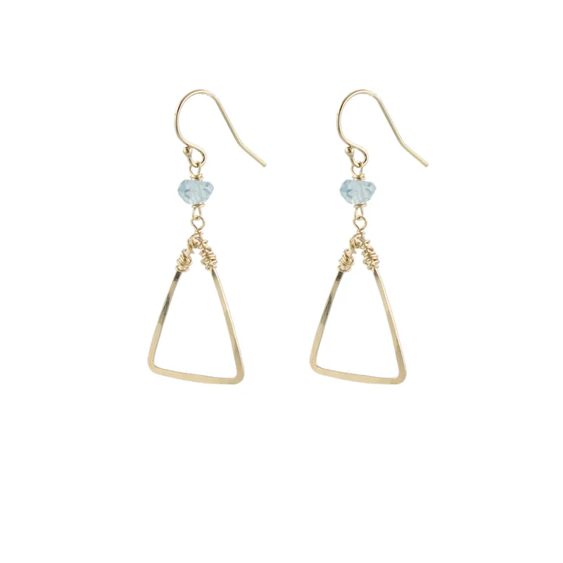 Aqua Triangle Earrings sold by Peggy Li Creations