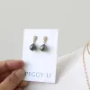 Pave Diamond and Tahitian Pearl Earrings sold by Peggy Li Creations