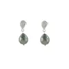 Pave Diamond and Tahitian Pearl Earrings sold by Peggy Li Creations