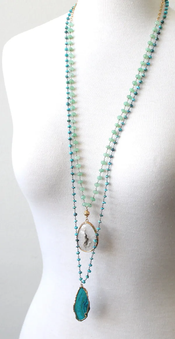 Azurite and Turquoise Necklace sold by Peggy Li Creations product image thumbnail 3