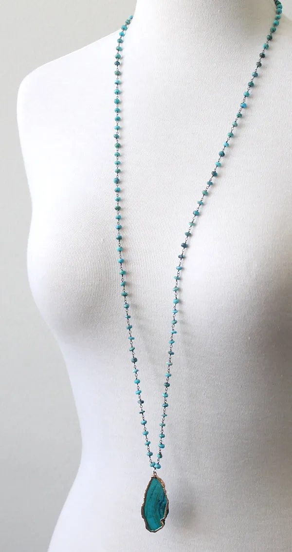 Azurite and Turquoise Necklace sold by Peggy Li Creations product image thumbnail 2