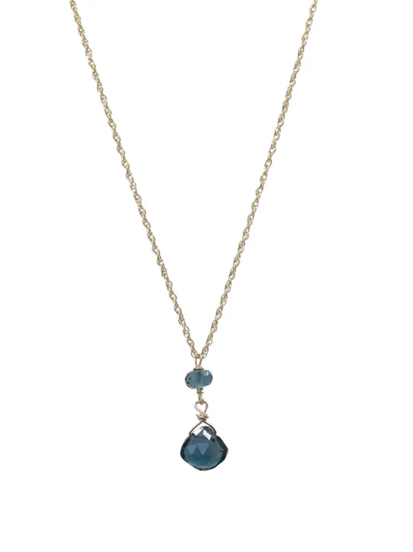 London Blue Topaz Necklace sold by Peggy Li Creations