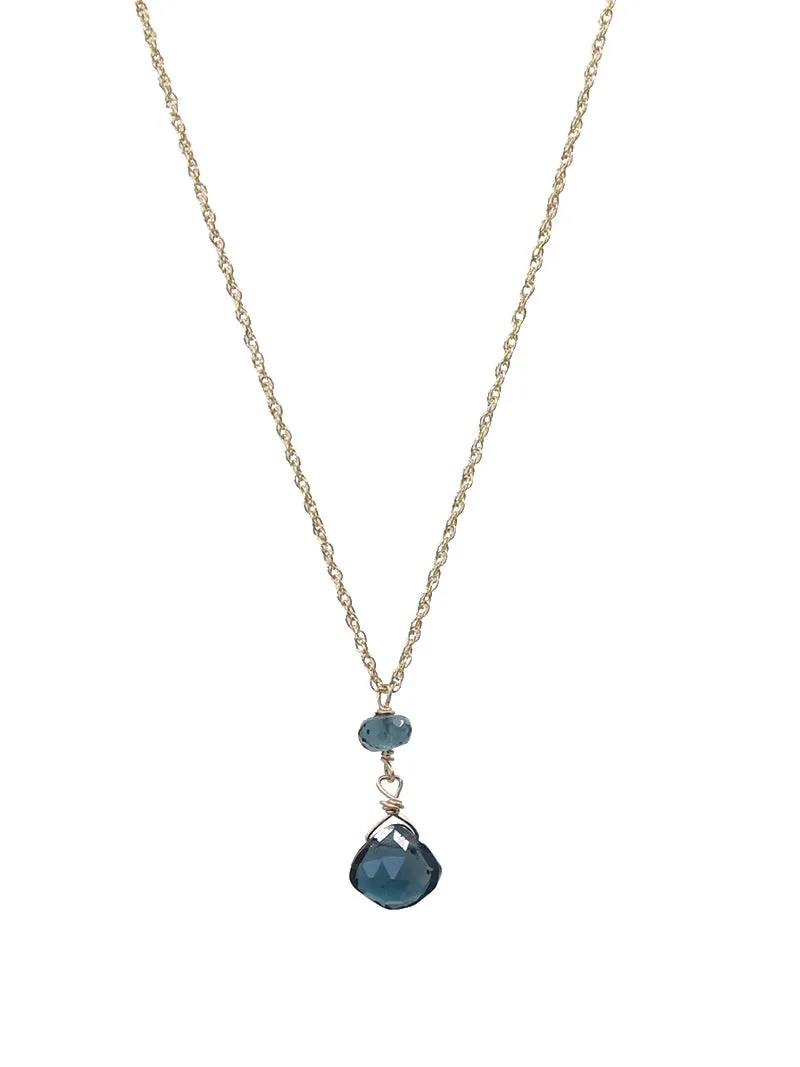 London Blue Topaz Necklace sold by Peggy Li Creations