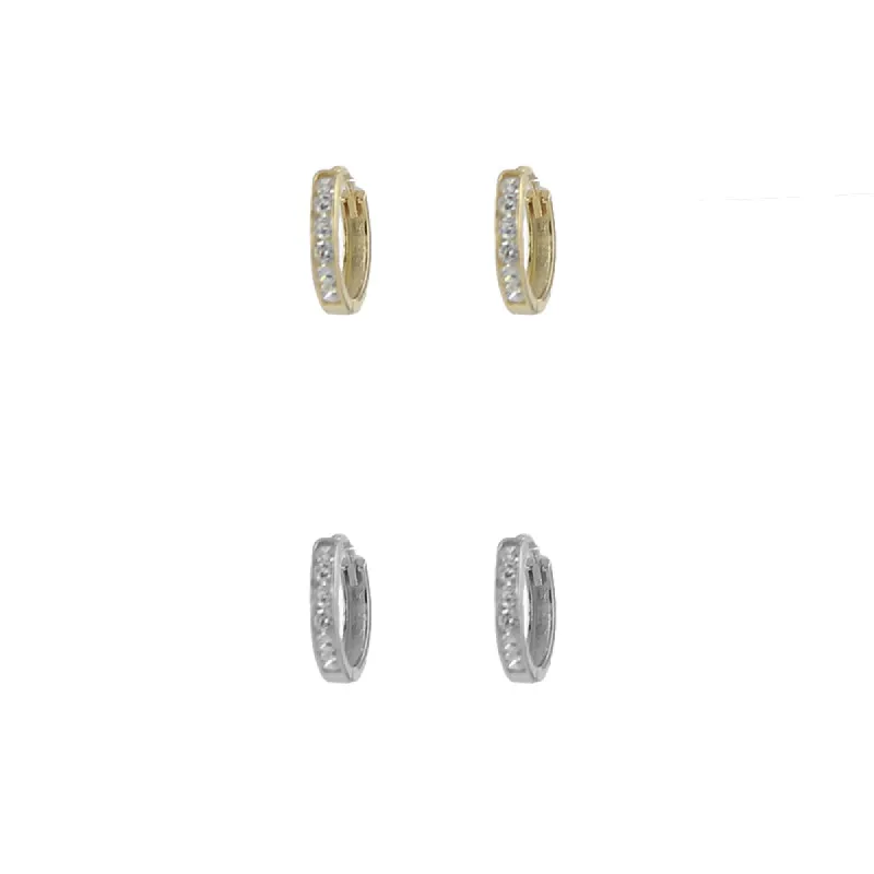 CZ Huggie Hoop Earrings sold by Peggy Li Creations