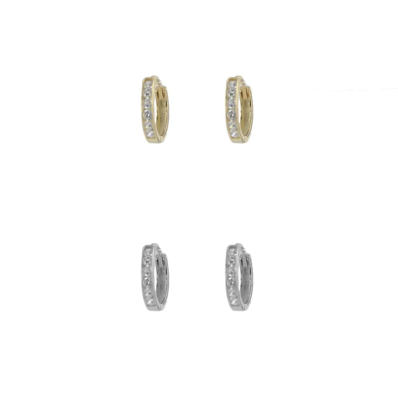 CZ Huggie Hoop Earrings sold by Peggy Li Creations