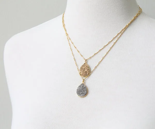 Teardrop Drusy Necklace - Metallics sold by Peggy Li Creations product image thumbnail 2
