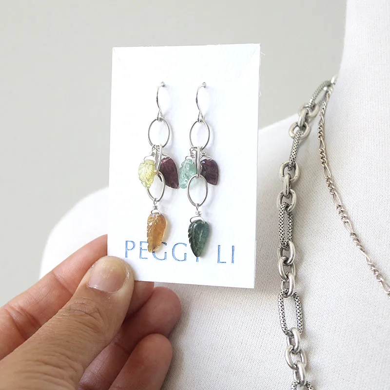 Tourmaline Leaf Earrings sold by Peggy Li Creations product image thumbnail 2