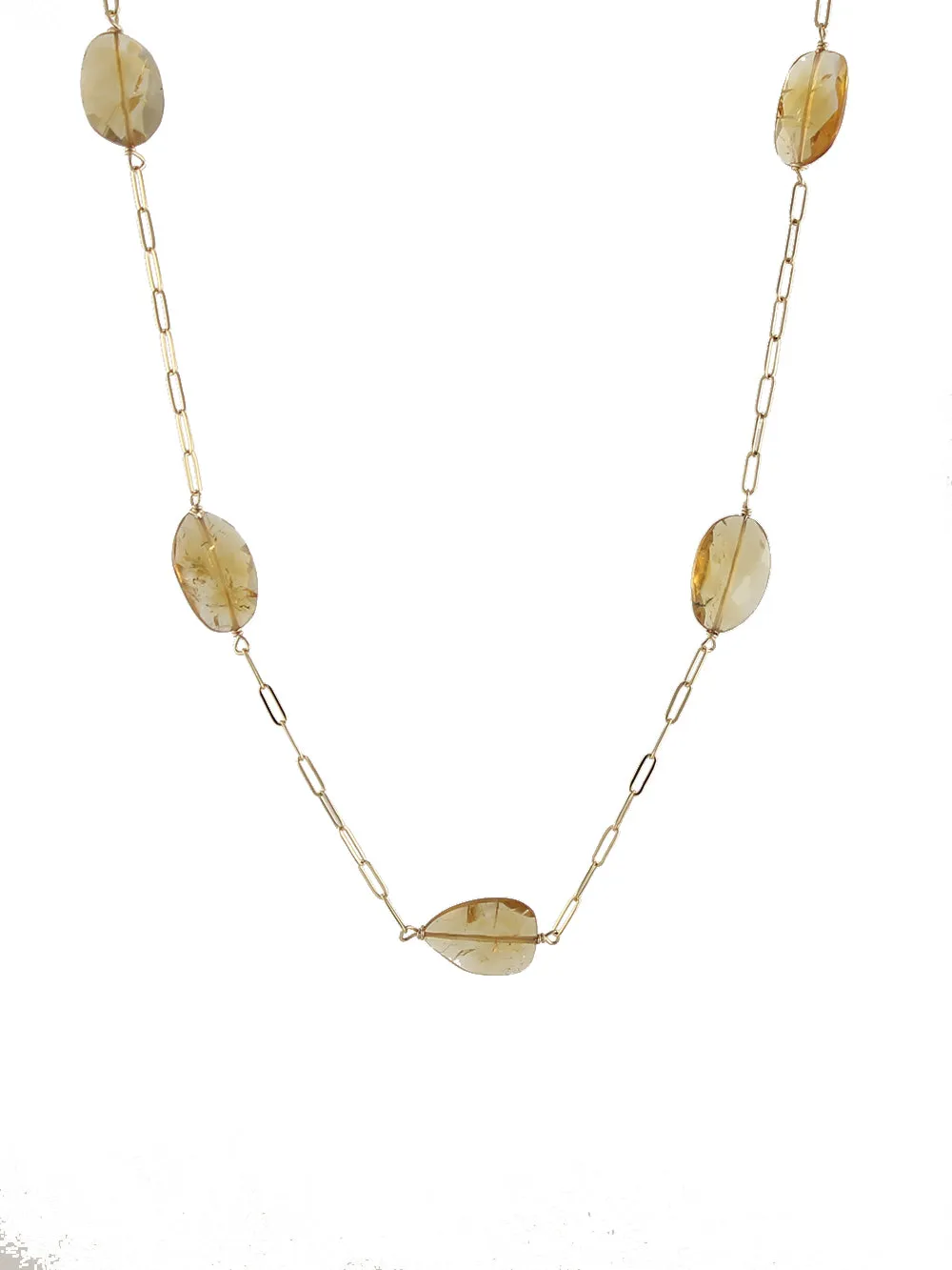 Citrine Ovals Necklace sold by Peggy Li Creations