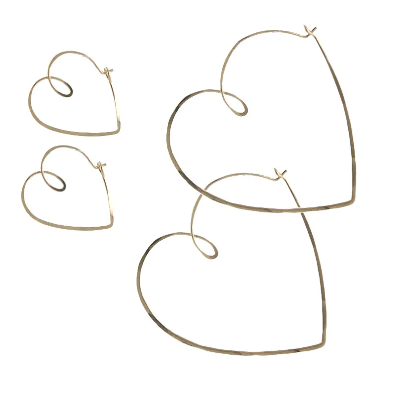 Heart Hoop Earrings sold by Peggy Li Creations