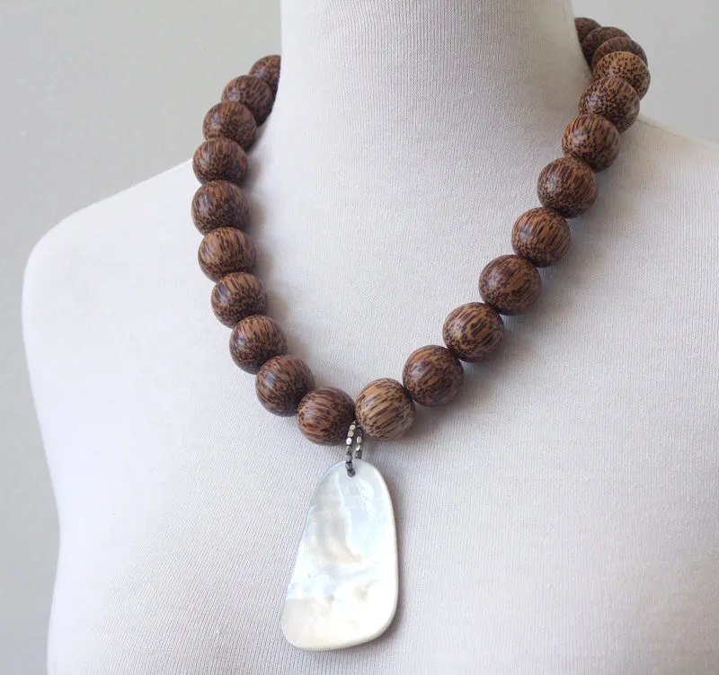 Wood and Shell Necklace sold by Peggy Li Creations product image thumbnail 2