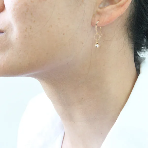 Tiny Gemstone Circlet Earrings sold by Peggy Li Creations product image thumbnail 3