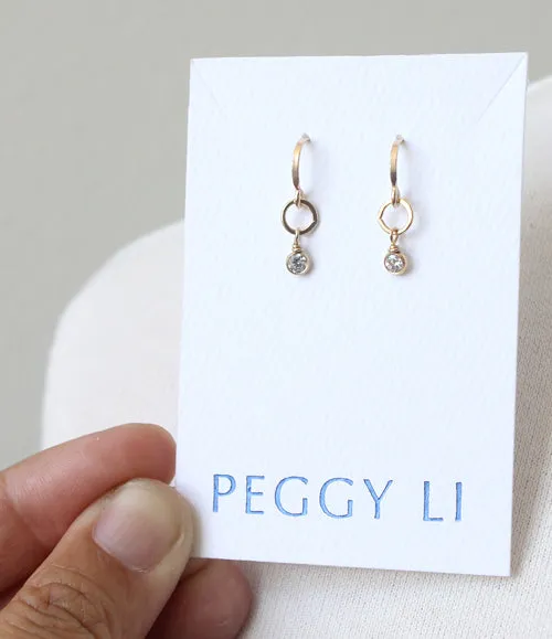 Tiny Gemstone Circlet Earrings sold by Peggy Li Creations product image thumbnail 2