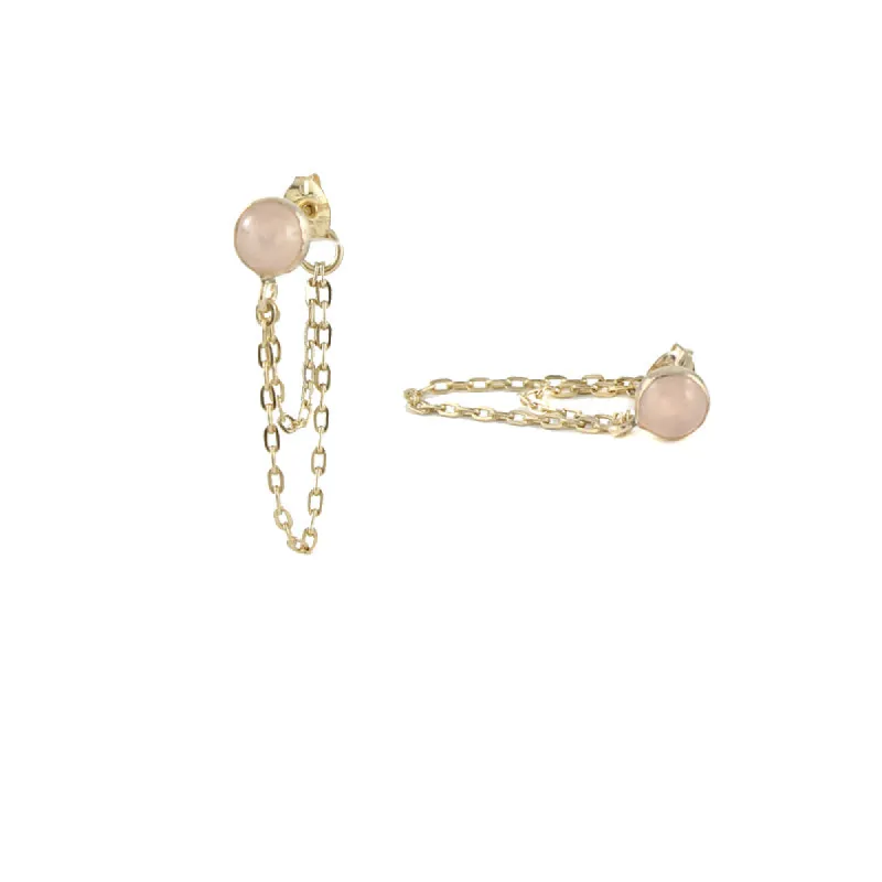 Draped Rose Quartz Earrings sold by Peggy Li Creations