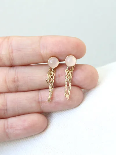Draped Rose Quartz Earrings sold by Peggy Li Creations product image thumbnail 2