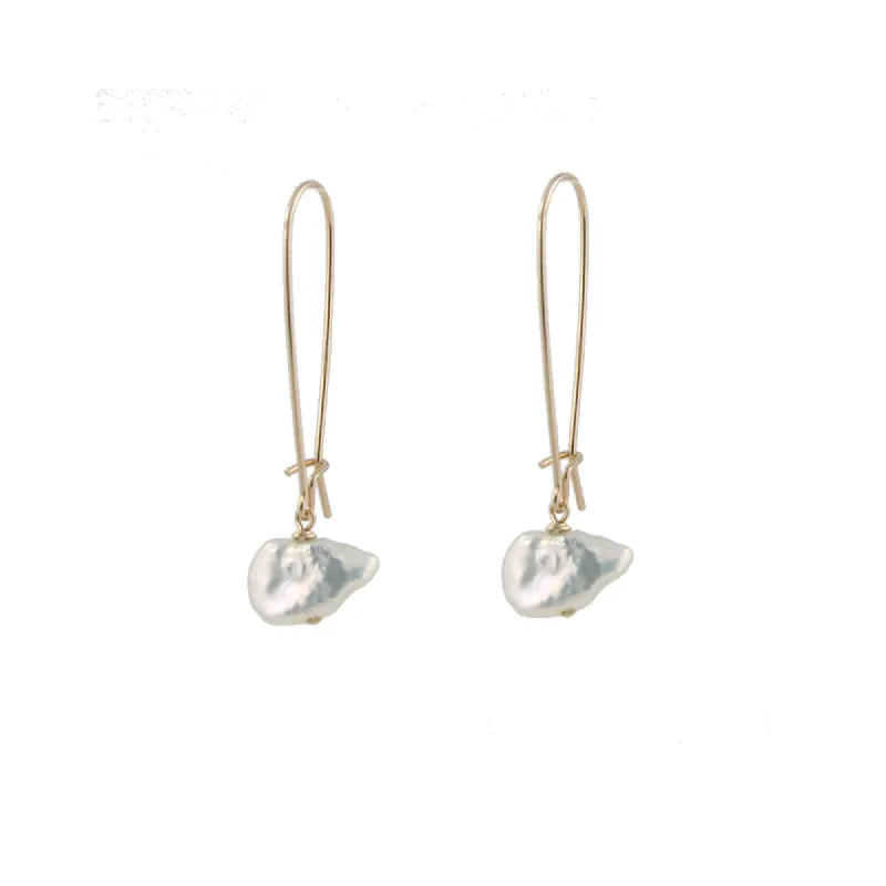 Keshi Pearl Drop Earrings sold by Peggy Li Creations