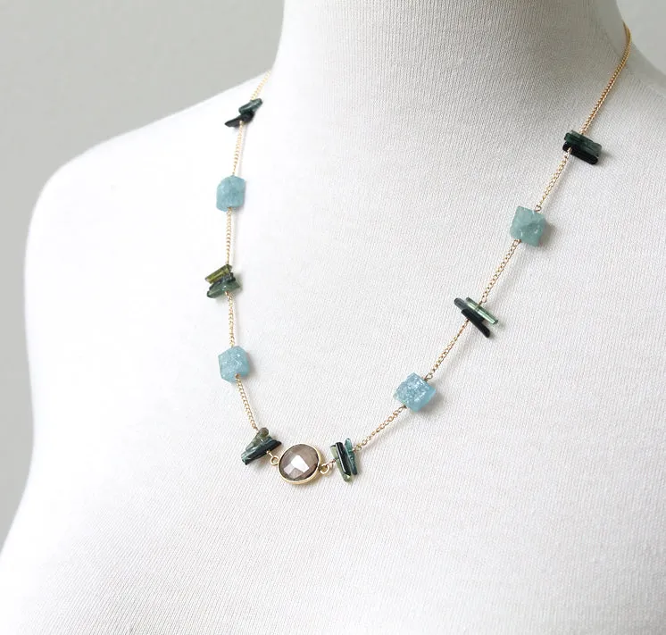 Tourmaline Aquamarine Harmony Necklace sold by Peggy Li Creations product image thumbnail 2