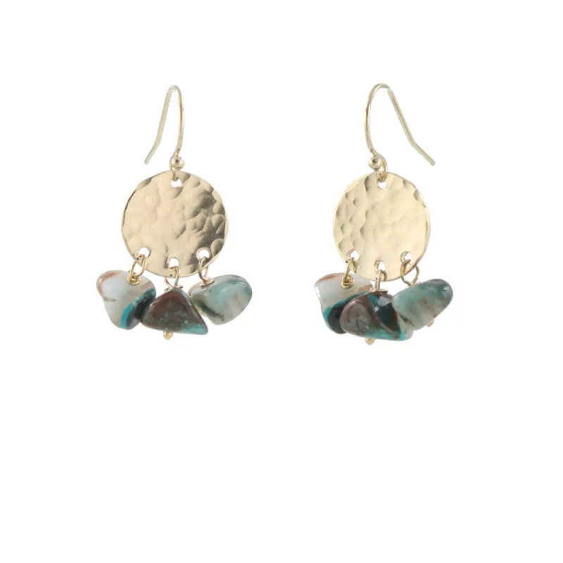 Opalite Disc Earrings made by Peggy Li Creations