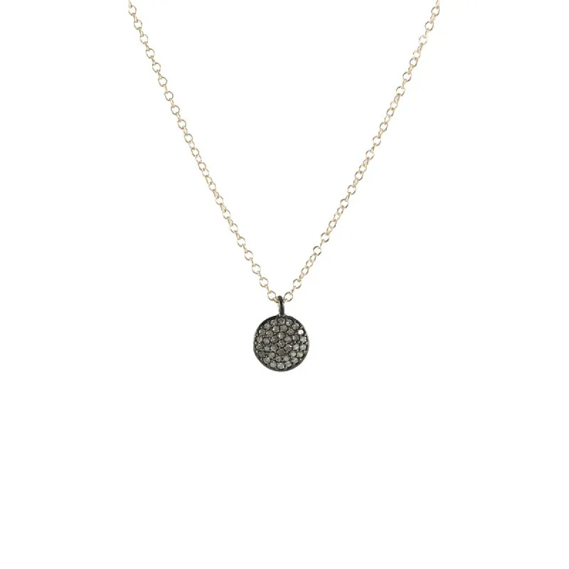 Pave Diamond Disc Necklace sold by Peggy Li Creations